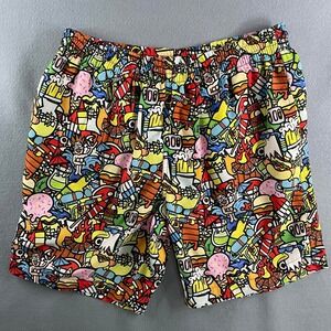 RSVLTS Novelty Food Beer Swim Trunks Streetwear Maximalist Multicolor Poly Small